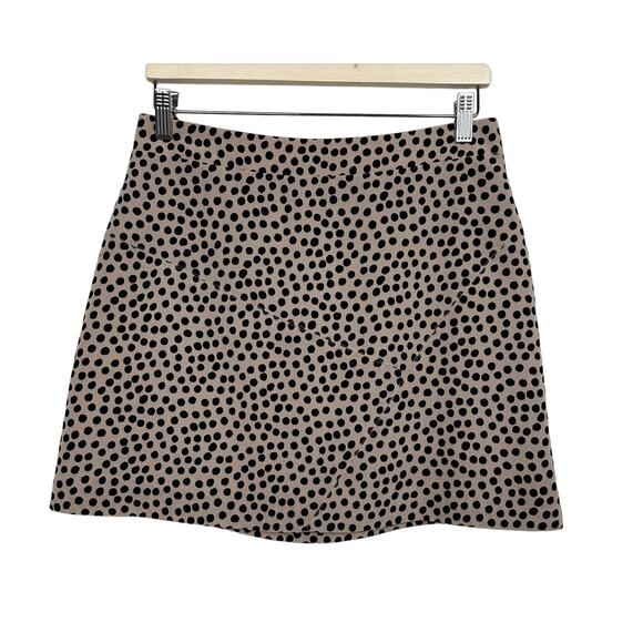 BCBGeneration Tan and Black Polka Dot Mini Skirt Size 8 - Picture 1 of 8